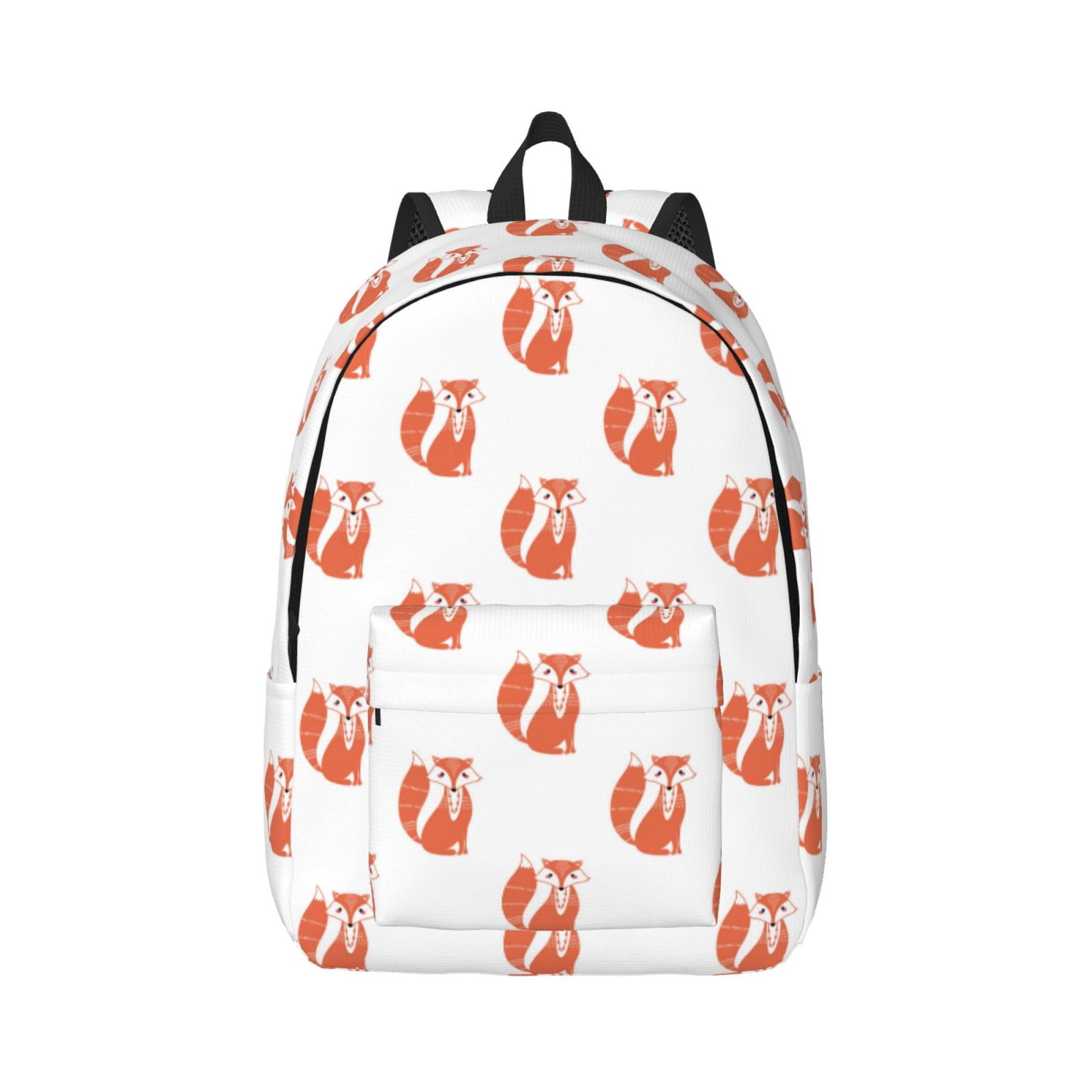 Bixox Orange Fox Printing Canvas Backpack Lightweight Casual Travel