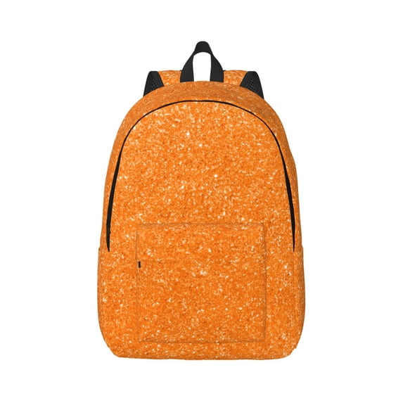 Bixox Orange Glitter2 Printing Canvas Backpack Lightweight Casual Travel Backpack School Backpack Fits 15.6 Inch Notebook
