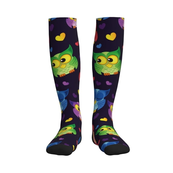 Bixox Owls And Hearts Print Compression Socks,Compression Socks Women & Men Circulation for Medical,Running,Athletic