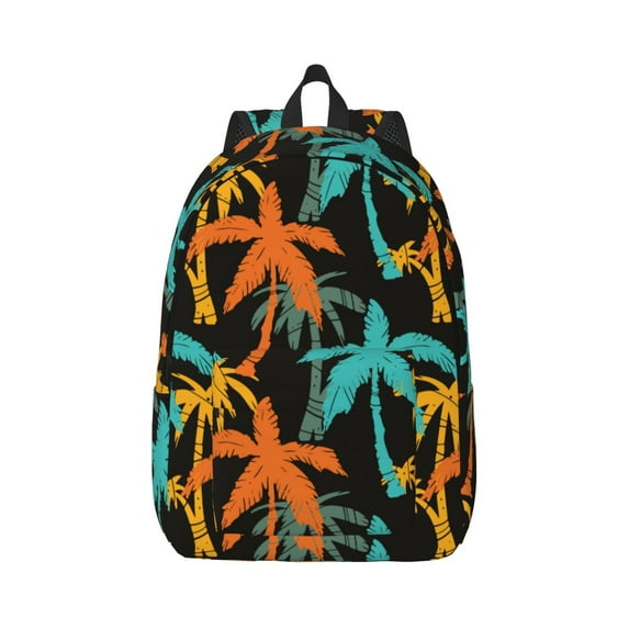 Bixox Palm Trees Printing Canvas Backpack Lightweight Casual Travel Backpack School Backpack Fits 15.6 Inch Notebook