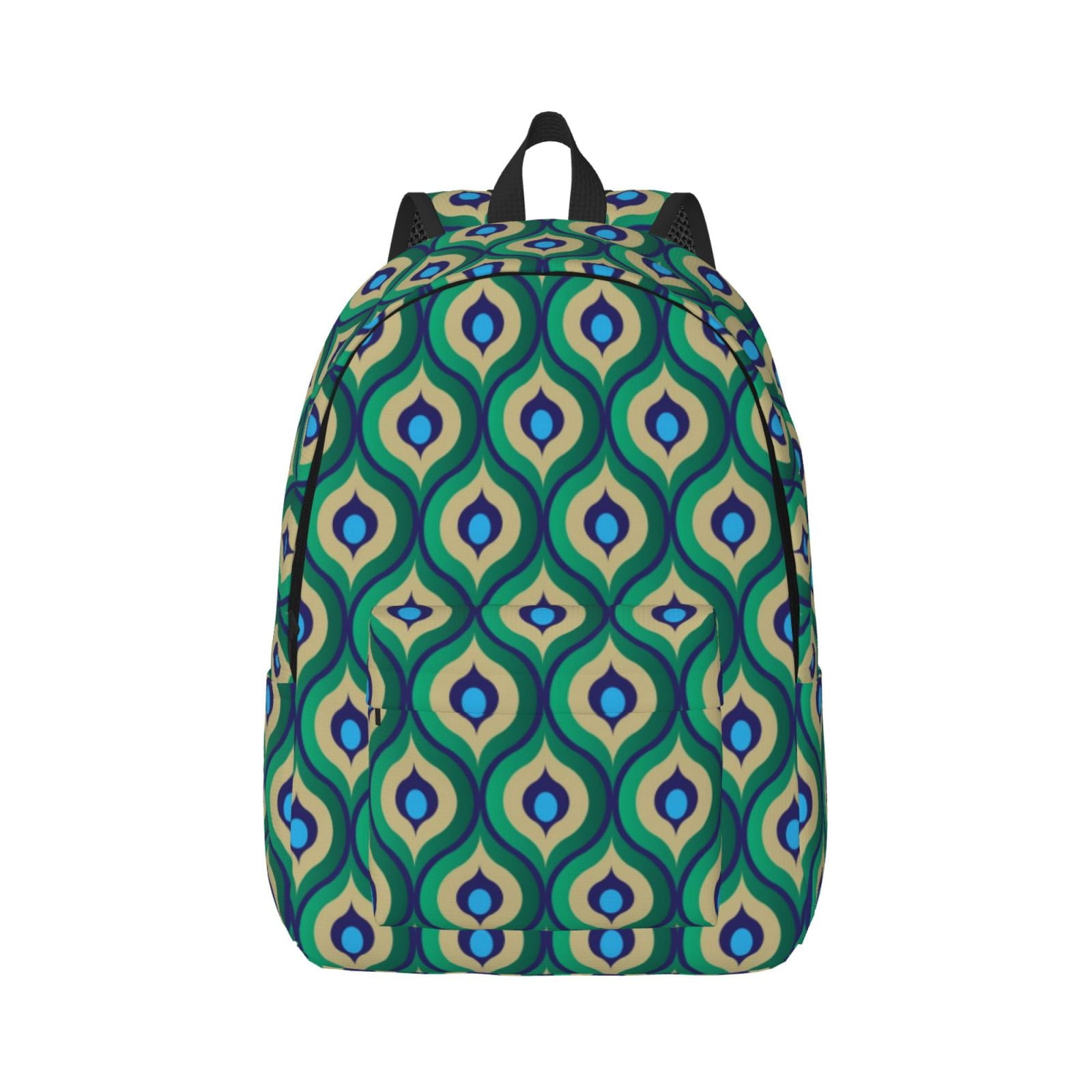 Bixox Peacock'S Tail Printing Canvas Backpack Lightweight Casual Travel