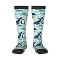 thumbnail image 1 of Bixox Penguins Whales Patterned Men's and Women's Knee Socks High Socks Outdoor Sports Socks, 1 of 5