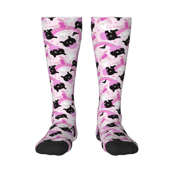 Bixox Pink Girl Halloween Patterned Men's and Women's Knee Socks High Socks Outdoor Sports Socks