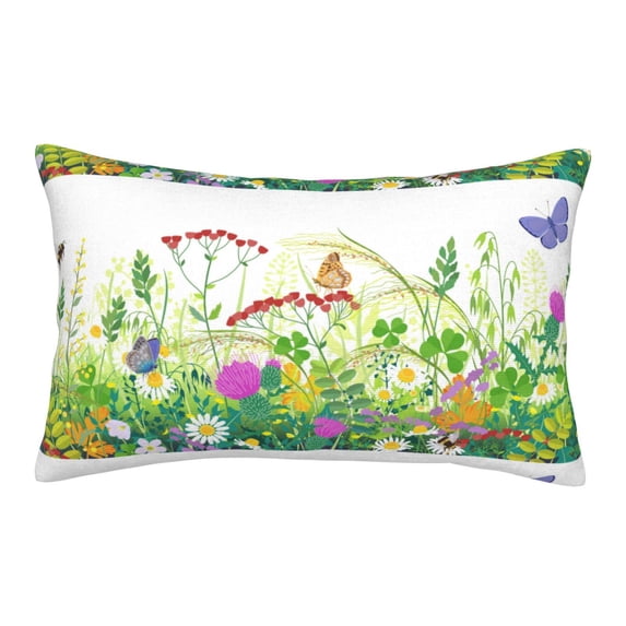 Bixox Plants and Insects Printed Pillow Protector,Super Soft Ideal for Home,Guests,Rentals - 14"x20"