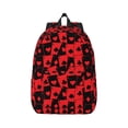 thumbnail image 1 of Bixox Playing Cards Printing Canvas Backpack Lightweight Casual Travel Backpack School Backpack Fits 15.6 Inch Notebook, 1 of 5