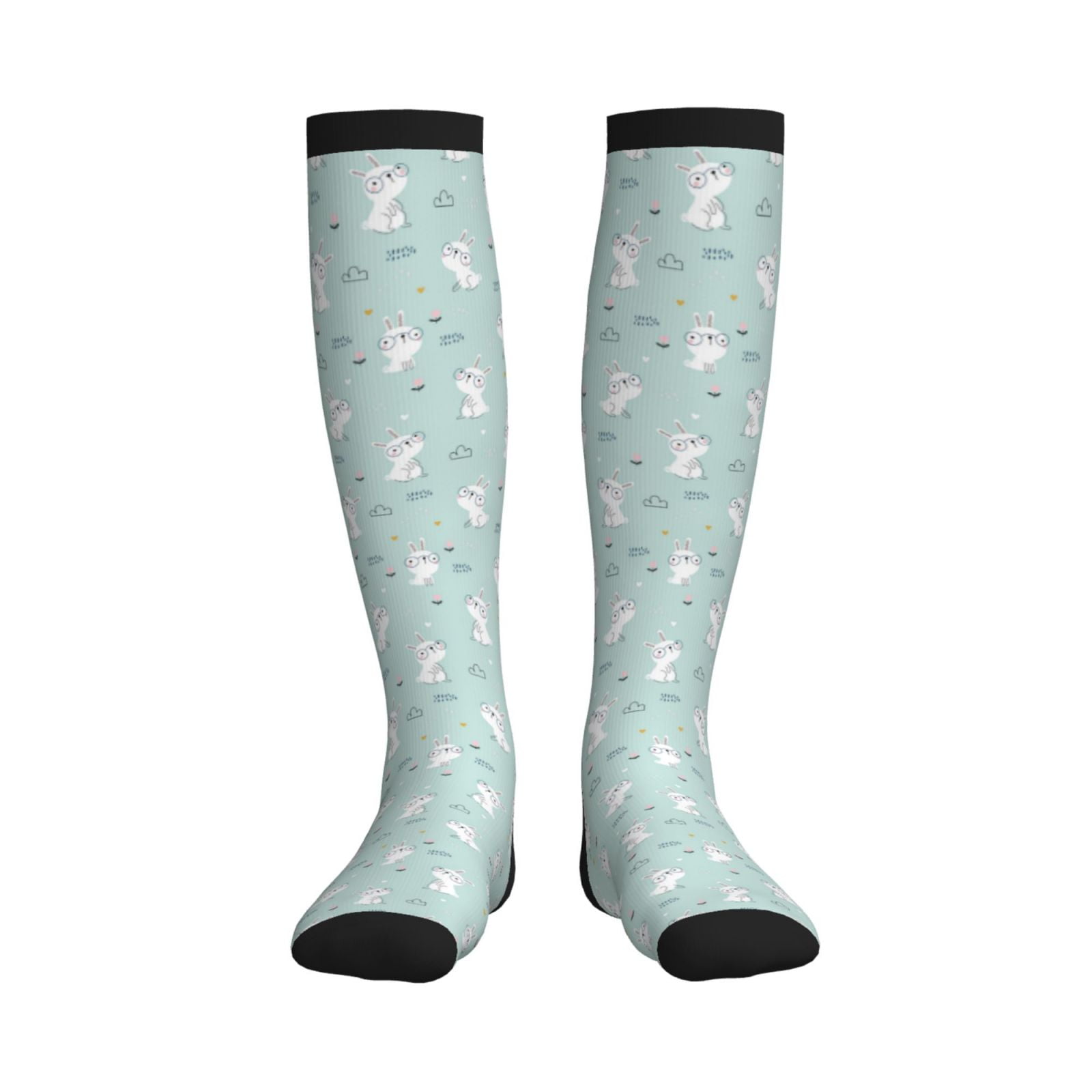 Bixox Playing Rabbit Print Compression Socks,Compression Socks Women ...