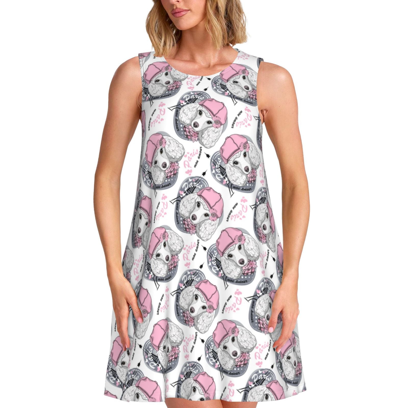 Poodle Dog Print Pattern Dress