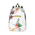 thumbnail image 1 of Bixox Pretty Floral With Leaves Printing Canvas Backpack Lightweight Casual Travel Backpack School Backpack Fits 15.6 Inch Notebook, 1 of 5