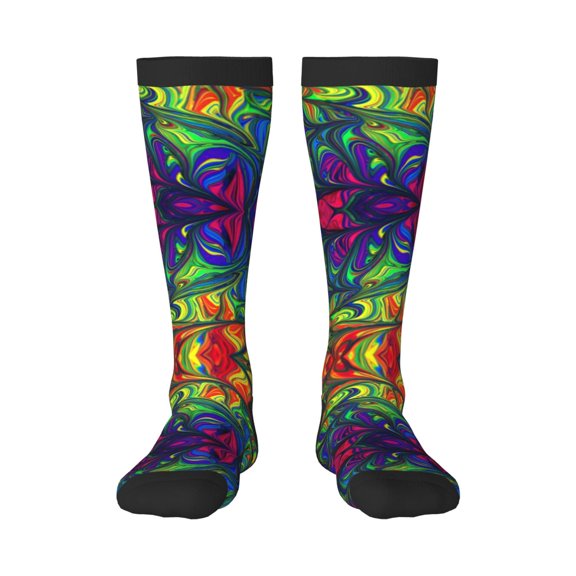 Bixox Pride Rainbow Patterned Men's and Women's Knee Socks High Socks Outdoor Sports Socks