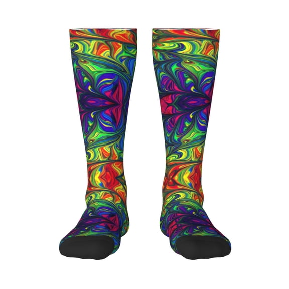 Bixox Pride Rainbow Patterned Men's and Women's Knee Socks High Socks Outdoor Sports Socks