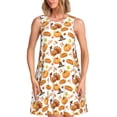 thumbnail image 1 of Bixox Pumpkins Print Women's Sleeveless A-Line Dress with Pockets, Casual Knee-Length Tank Dress for Summer-Small, 1 of 7
