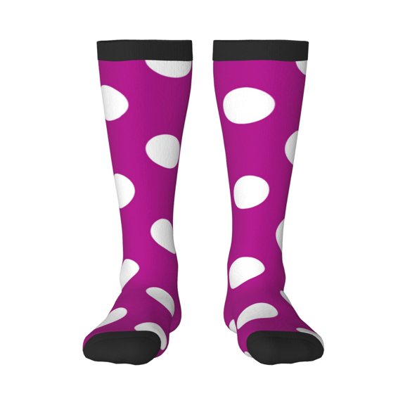 Bixox Purlpe And White Polka Dot Patterned Men's and Women's Knee Socks High Socks Outdoor Sports Socks
