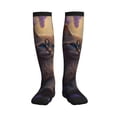 thumbnail image 1 of Bixox Purple Flower Lazy Cat Print Compression Socks,Compression Socks Women & Men Circulation for Medical,Running,Athletic, 1 of 7