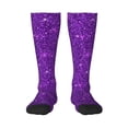thumbnail image 1 of Bixox Purple Glitter Patterned Men's and Women's Knee Socks High Socks Outdoor Sports Socks, 1 of 5
