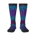 thumbnail image 1 of Bixox Purple and Green Glitter Patterned Men's and Women's Knee Socks High Socks Outdoor Sports Socks, 1 of 5