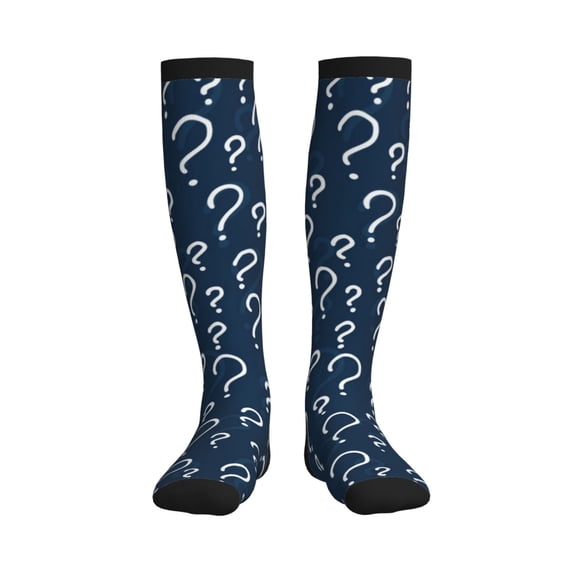 Bixox Question Marks Print Compression Socks,Compression Socks Women & Men Circulation for Medical,Running,Athletic