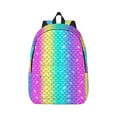 thumbnail image 1 of Bixox Rainbow Scales2 Printing Canvas Backpack Lightweight Casual Travel Backpack School Backpack Fits 15.6 Inch Notebook, 1 of 5