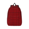 thumbnail image 1 of Bixox Red Black Houndstooth Printing Canvas Backpack Lightweight Casual Travel Backpack School Backpack Fits 15.6 Inch Notebook, 1 of 5