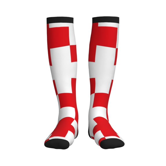 Bixox Red Cross 1 Print Compression Socks,Compression Socks Women & Men Circulation for Medical,Running,Athletic