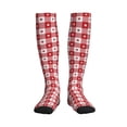 thumbnail image 1 of Bixox Red Plaid Daisy Print Compression Socks,Compression Socks Women & Men Circulation for Medical,Running,Athletic, 1 of 7