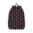 thumbnail image 1 of Bixox Red and white polka dots Printing Canvas Backpack Lightweight Casual Travel Backpack School Backpack Fits 15.6 Inch Notebook, 1 of 1