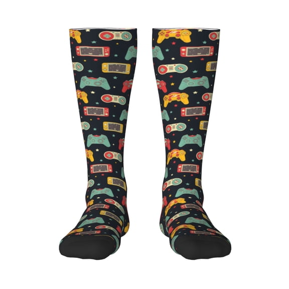 Bixox Retro Video Game Patterned Men's and Women's Knee Socks High Socks Outdoor Sports Socks