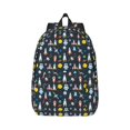 thumbnail image 1 of Bixox Rocket Space Printing Canvas Backpack Lightweight Casual Travel Backpack School Backpack Fits 15.6 Inch Notebook, 1 of 5