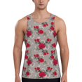 thumbnail image 1 of Bixox Rose Flowers Pattern Men's Gym Tank Tops Workout Sleeveless T-Shirts Athletic Muscle Tank Training Bodybuilding Shirts,S-4XL, 1 of 7