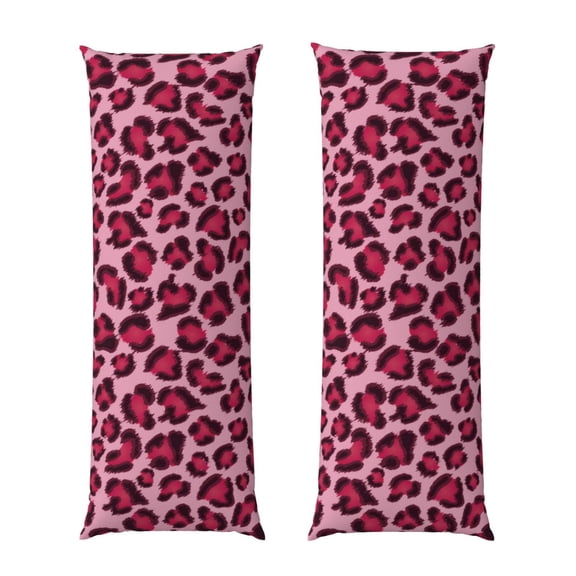Bixox Rose Leopard Print Print Body Pillow Cover with Zipper Closure, Cozy Fuzzy Fleece Body Pillow Case Cover 20 x 54 Inches,Long Body Pillow Pillowcase