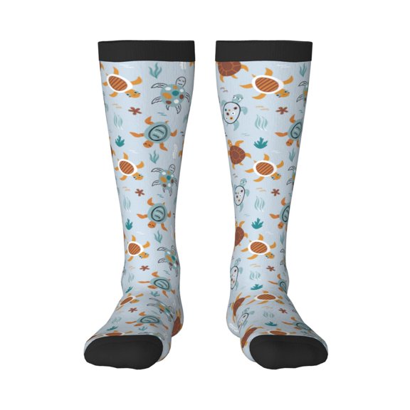 Bixox Sea Turtle Patterned Men's and Women's Knee Socks High Socks Outdoor Sports Socks