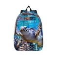 thumbnail image 1 of Bixox Sea Turtle Swims Printing Canvas Backpack Lightweight Casual Travel Backpack School Backpack Fits 15.6 Inch Notebook, 1 of 3
