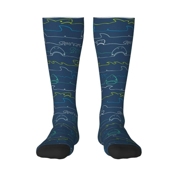 Bixox Shark Patterned Men's and Women's Knee Socks High Socks Outdoor Sports Socks