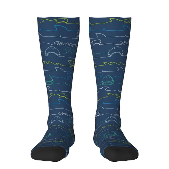 Bixox Shark Patterned Men's and Women's Knee Socks High Socks Outdoor Sports Socks