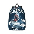 thumbnail image 1 of Bixox Shark Printing Canvas Backpack Lightweight Casual Travel Backpack School Backpack Fits 15.6 Inch Notebook, 1 of 5