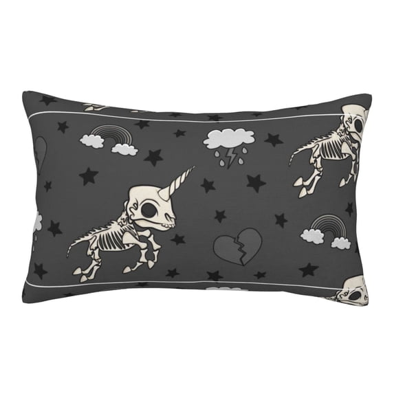 Bixox Skeleton Unicorn Printed Pillow Protector,Super Soft Ideal for Home,Guests,Rentals - 14"x20"