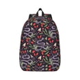 thumbnail image 1 of Bixox Snakes And Snake Fruit Printing Canvas Backpack Lightweight Casual Travel Backpack School Backpack Fits 15.6 Inch Notebook, 1 of 5