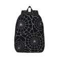 thumbnail image 1 of Bixox Spider Web Black Printing Canvas Backpack Lightweight Casual Travel Backpack School Backpack Fits 15.6 Inch Notebook, 1 of 1