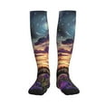 thumbnail image 1 of Bixox Starry Night Purple Irises Print Compression Socks,Compression Socks Women & Men Circulation for Medical,Running,Athletic, 1 of 7