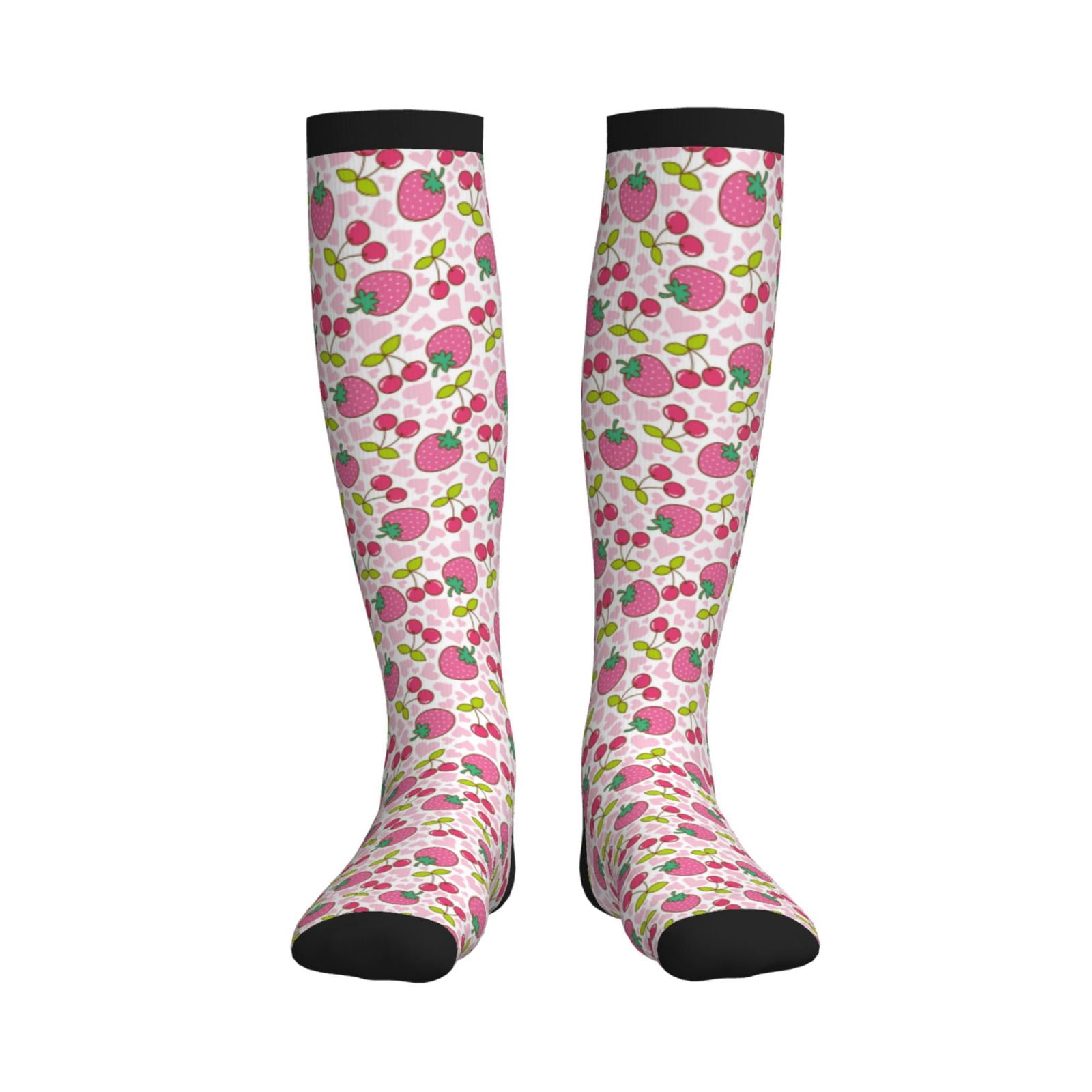Bixox Strawberry And Cheery Print Compression Socks,Compression Socks ...
