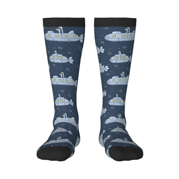 Bixox Submarine With Periscope Patterned Men's and Women's Knee Socks High Socks Outdoor Sports Socks