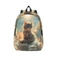 thumbnail image 1 of Bixox Sunshine Cloud Kitten Printing Canvas Backpack Lightweight Casual Travel Backpack School Backpack Fits 15.6 Inch Notebook, 1 of 5