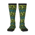 thumbnail image 1 of Bixox Teal Vintage Corn Pattern Patterned Men's and Women's Knee Socks High Socks Outdoor Sports Socks, 1 of 5