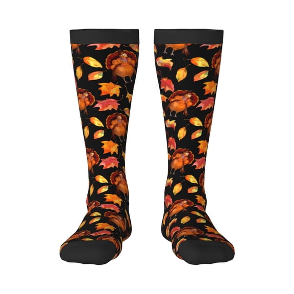 Bixox Thanksgiving Turkey 1 Patterned Men's and Women's Knee Socks High Socks Outdoor Sports Socks