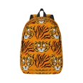 thumbnail image 1 of Bixox Tiger Printing Canvas Backpack Lightweight Casual Travel Backpack School Backpack Fits 15.6 Inch Notebook, 1 of 5