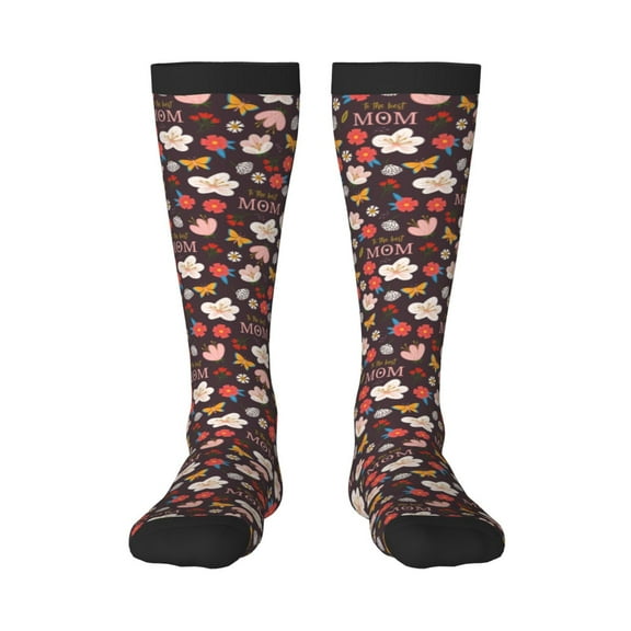 Bixox To The Best Mom Patterned Men's and Women's Knee Socks High Socks Outdoor Sports Socks