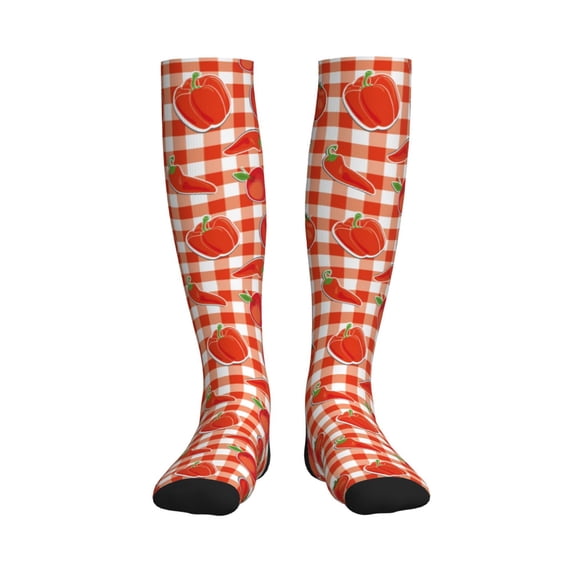 Bixox Tomatoes And Chili Print Compression Socks,Compression Socks Women & Men Circulation for Medical,Running,Athletic