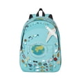 thumbnail image 1 of Bixox Travelling on Airplane Printing Canvas Backpack Lightweight Casual Travel Backpack School Backpack Fits 15.6 Inch Notebook, 1 of 5