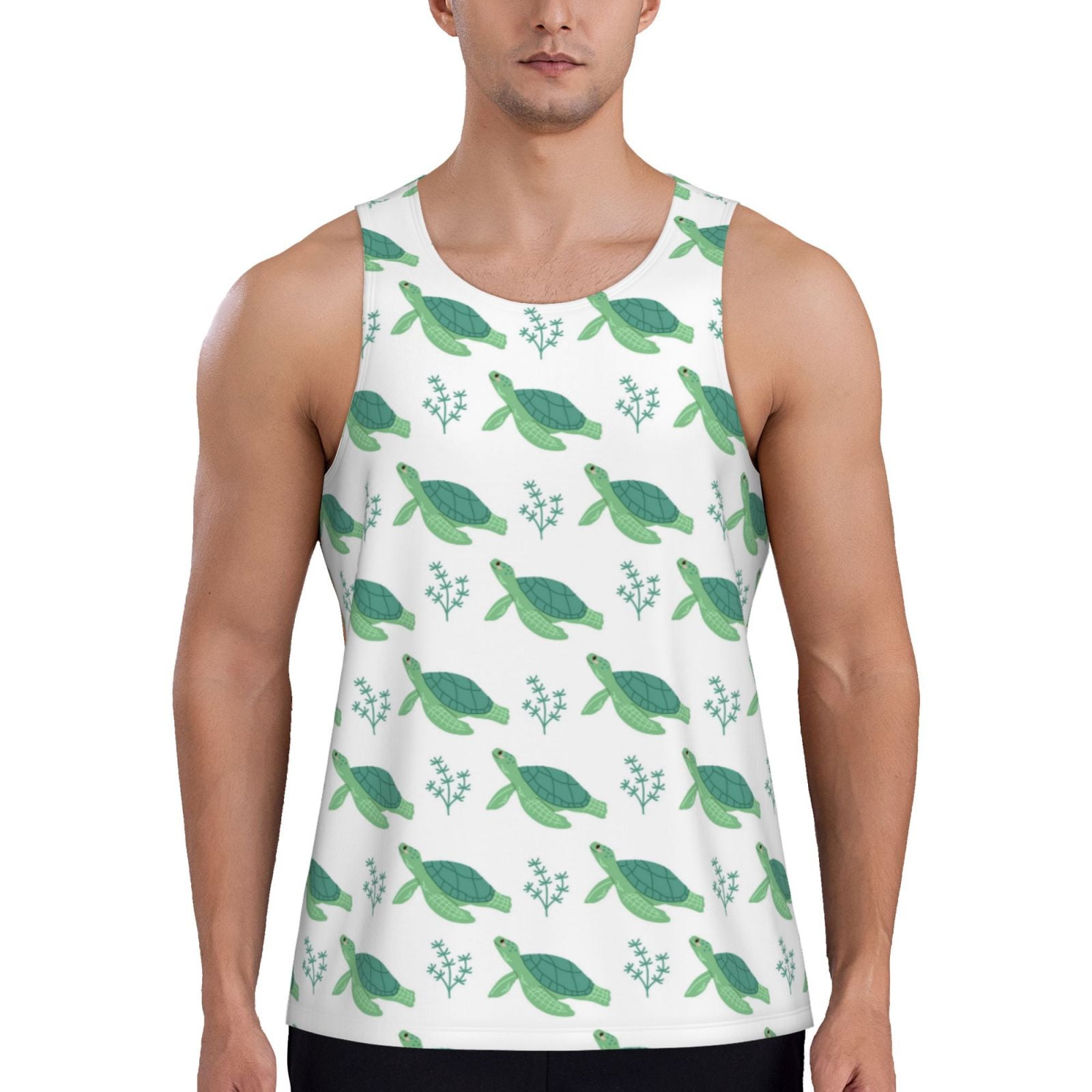 Bixox Turtle Pattern Men's Gym Tank Tops Workout Sleeveless T-Shirts ...