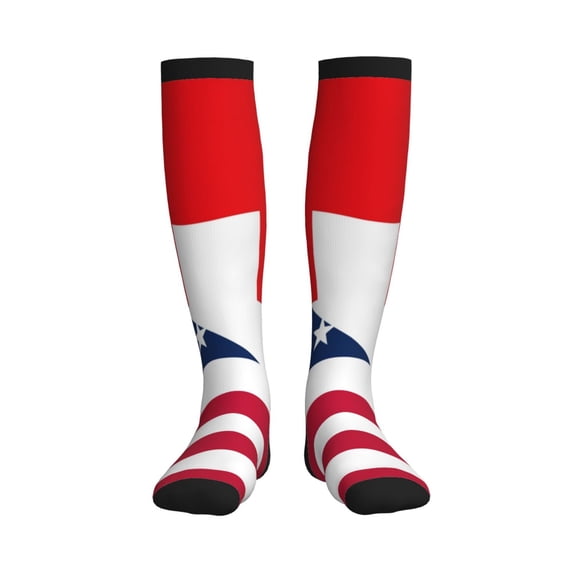 Bixox USA Switzerland Print Compression Socks,Compression Socks Women & Men Circulation for Medical,Running,Athletic