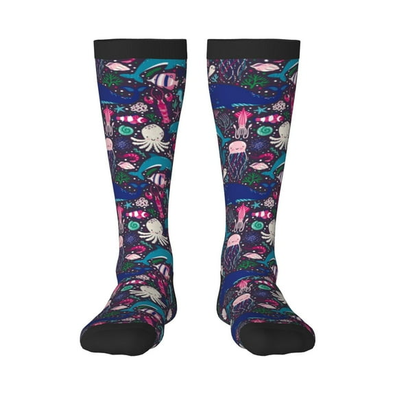 Bixox Underwater Animals Patterned Men's and Women's Knee Socks High Socks Outdoor Sports Socks